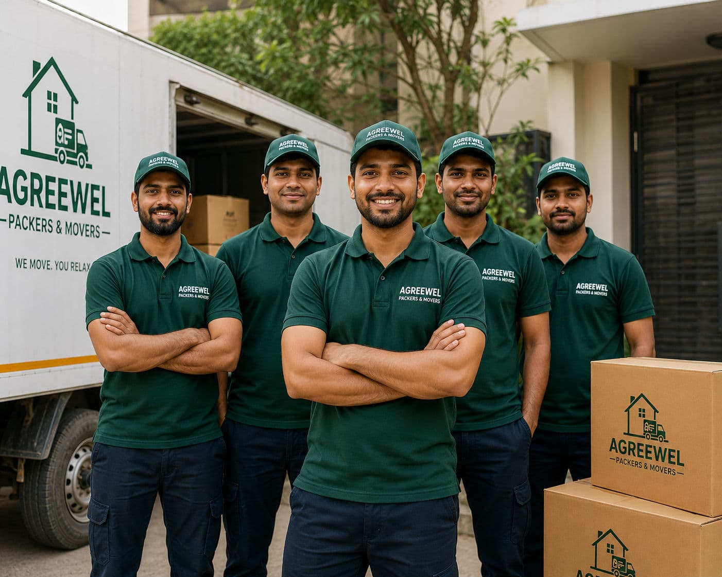 Agreewel movers handling a customer's belongings with care